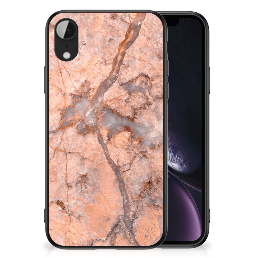 Apple iPhone XR Marmeren Print Telefoonhoesje Marmer Oranje