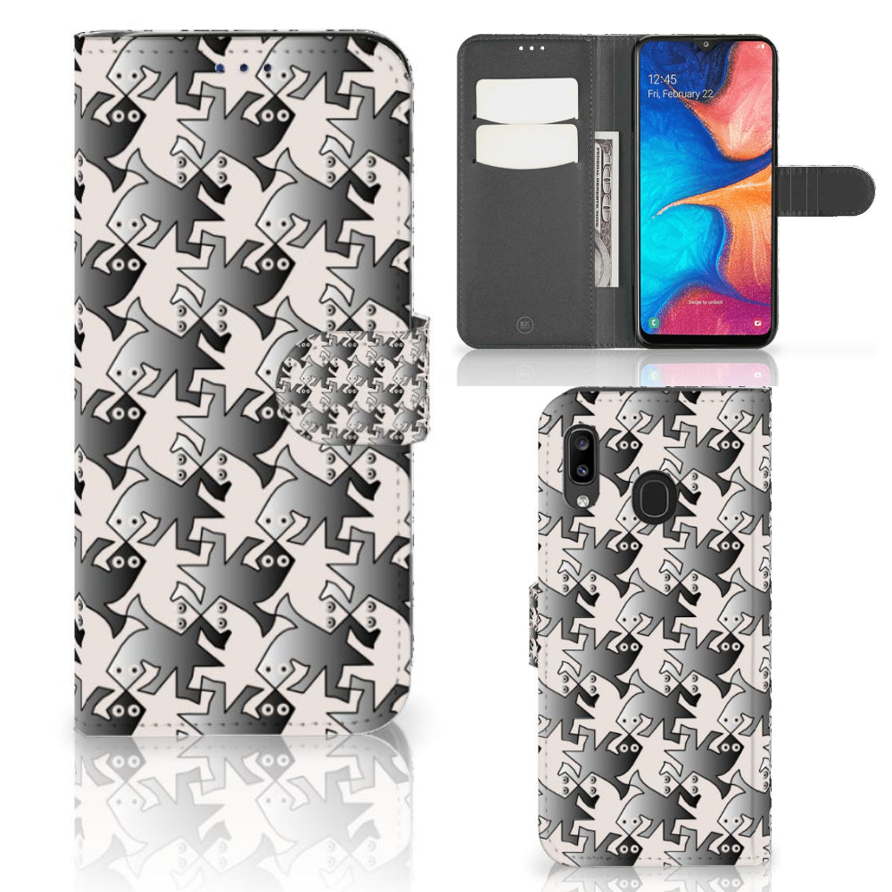 Samsung Galaxy A30 Telefoonhoesje met Pasjes Salamander Grey