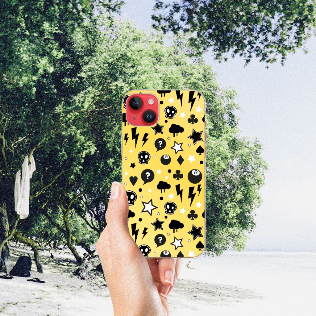 Silicone Back Case iPhone 14 Plus Punk Geel B2C Telecom