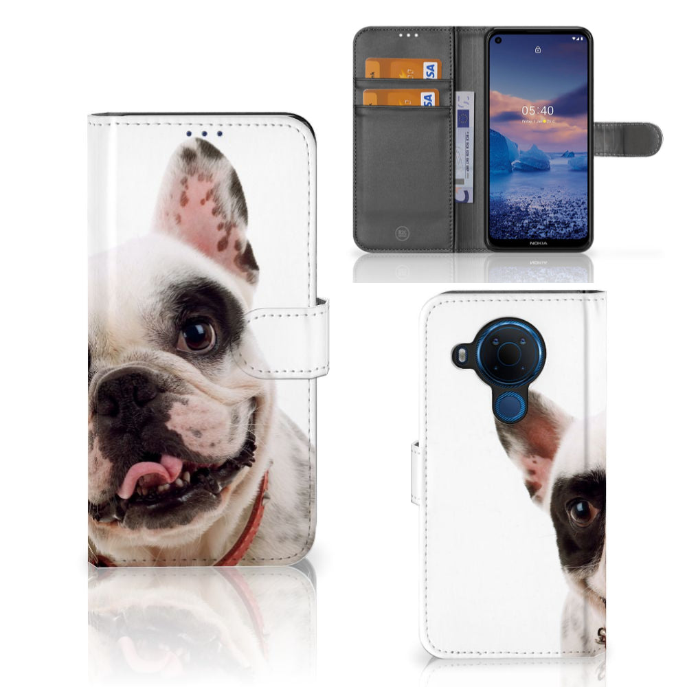 Nokia 5.4 Telefoonhoesje met Pasjes Franse Bulldog
