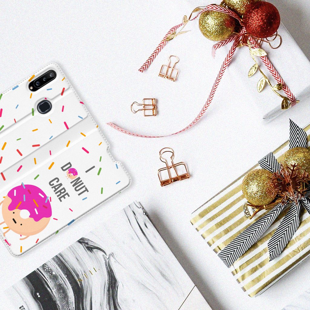 Samsung Galaxy A20s Flip Style Cover Donut Roze - B2C Telecom