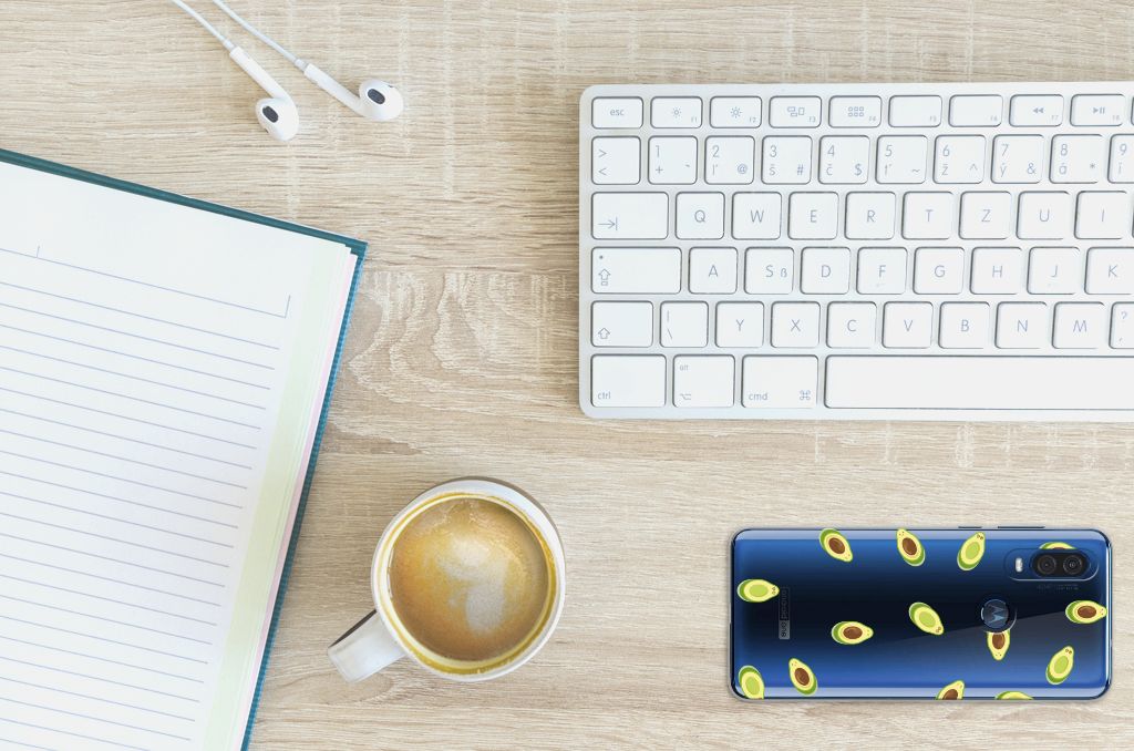 Motorola One Vision Siliconen Case Avocado