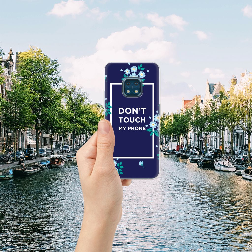 Nokia XR20 Silicone-hoesje Flowers Blue DTMP