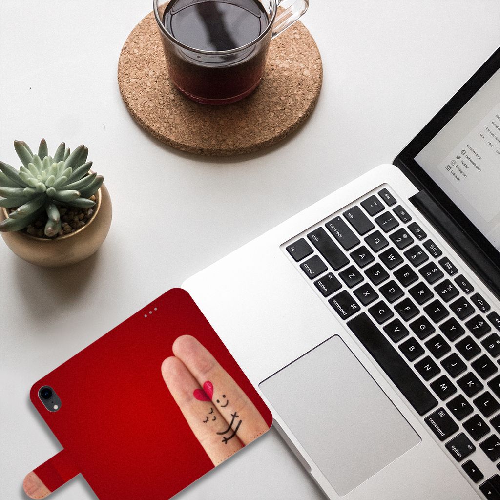Apple iPhone Xr Wallet Case met Pasjes Liefde - Origineel Romantisch Cadeau