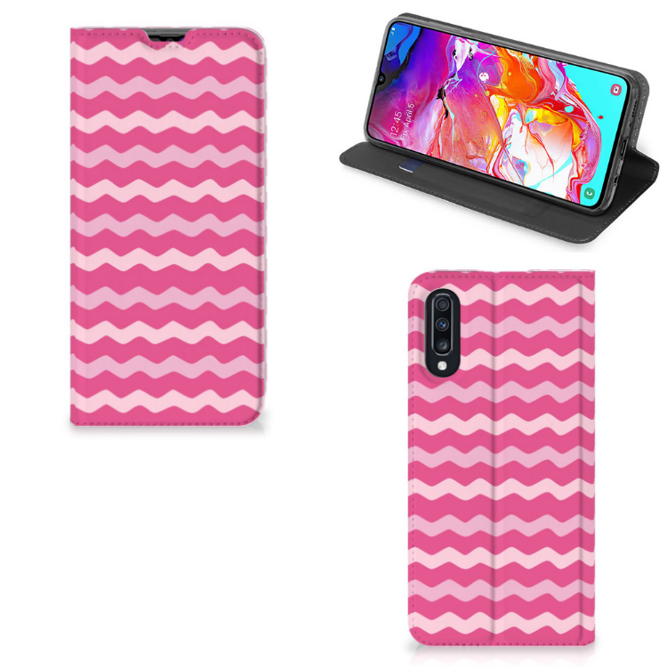 Samsung Galaxy A70 Hoesje met Magneet Waves Pink