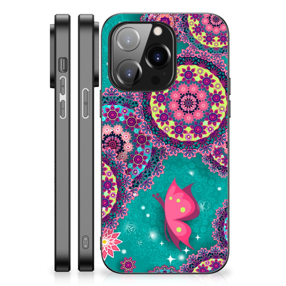 iPhone 14 Pro Leuk Telefoonhoesje Cirkels en Vlinders