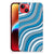 iPhone 14 Plus TPU bumper Waves Blue met golvend blauw design voor een vrolijke uitstraling.