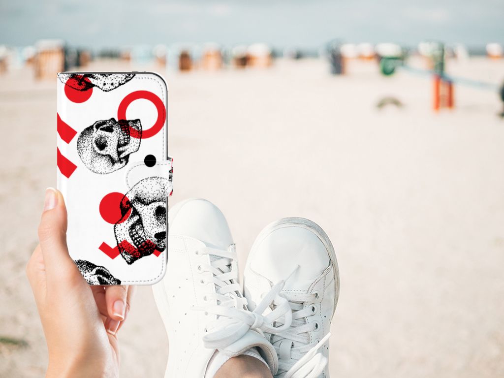 Telefoonhoesje met Naam Apple iPhone 11 Skull Red