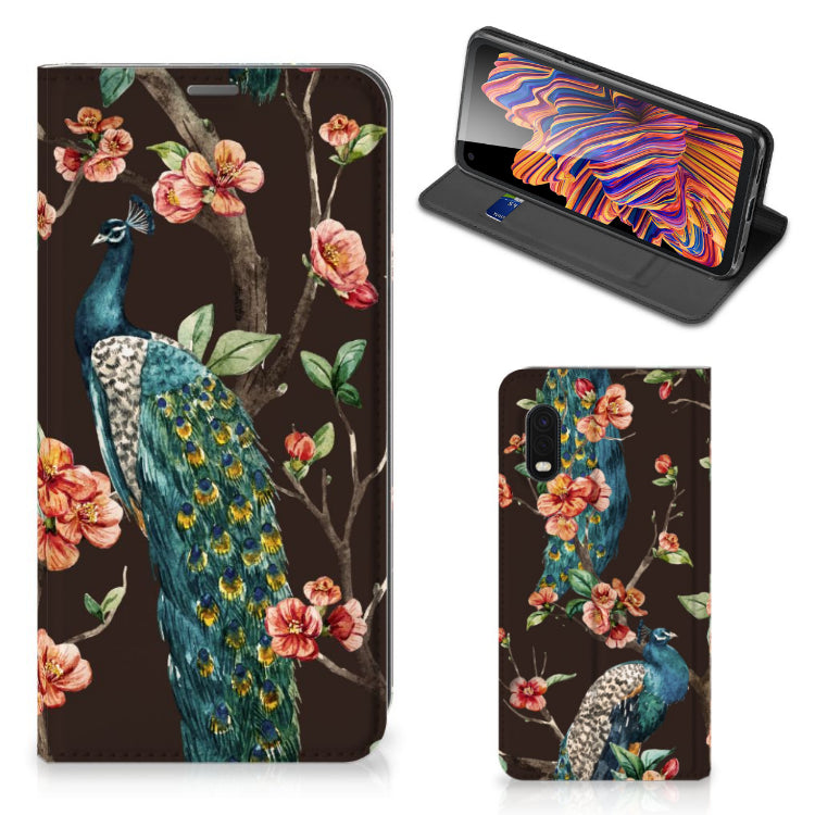 Samsung Xcover Pro Hoesje maken Pauw met Bloemen