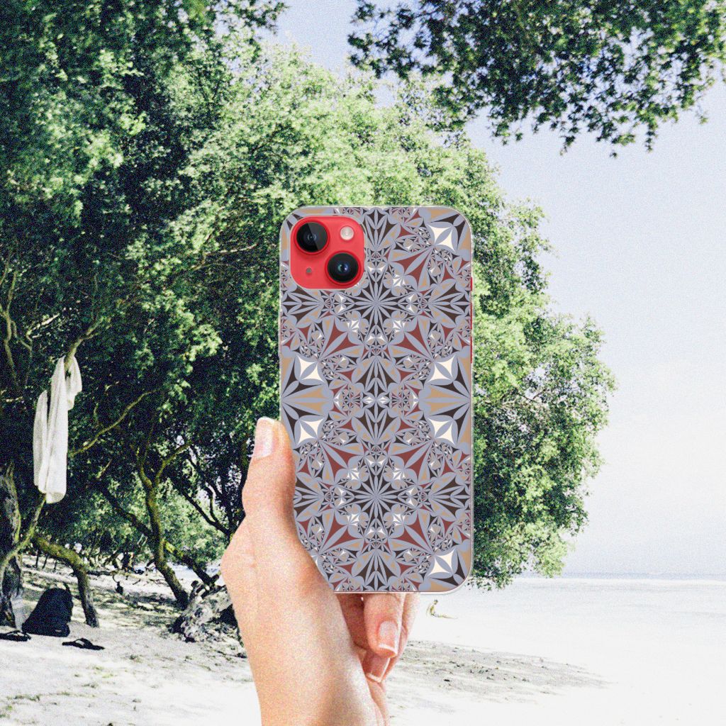 iPhone 14 Plus TPU Siliconen Hoesje Flower Tiles B2C Telecom