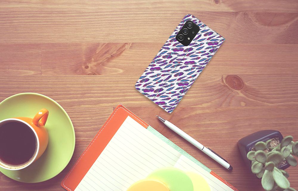 Samsung Galaxy A52 Hoesje met Magneet Feathers Color - B2C Telecom
