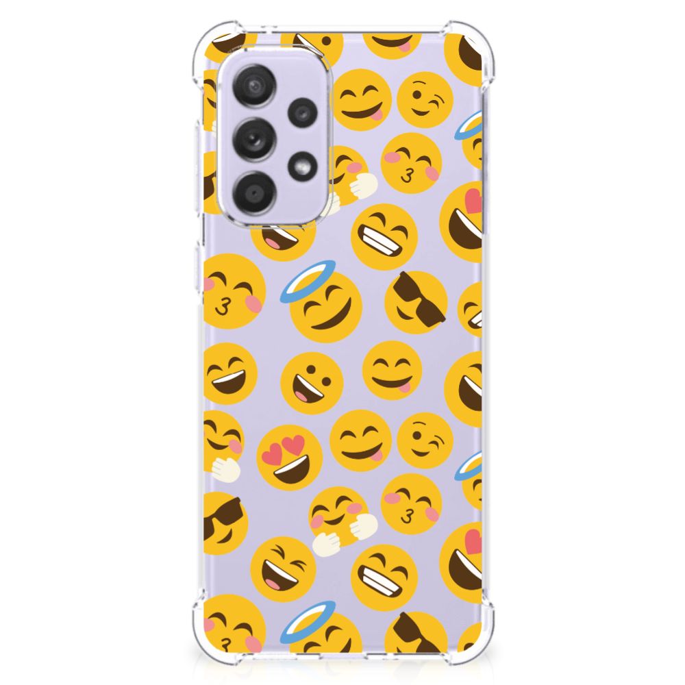 Samsung Galaxy A33 Doorzichtige Silicone Hoesje Emoji B2C Telecom