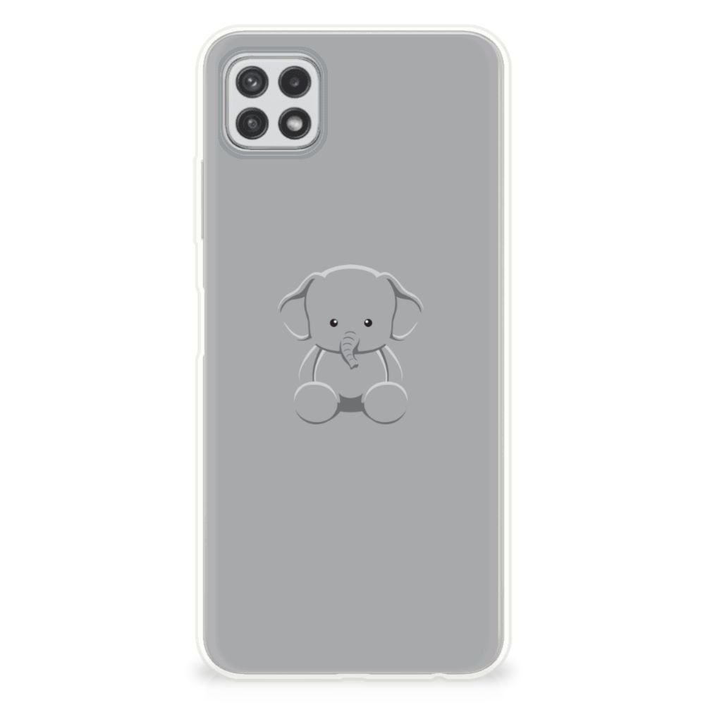 Samsung Galaxy A22 5G Telefoonhoesje met Naam Grijs Baby Olifant