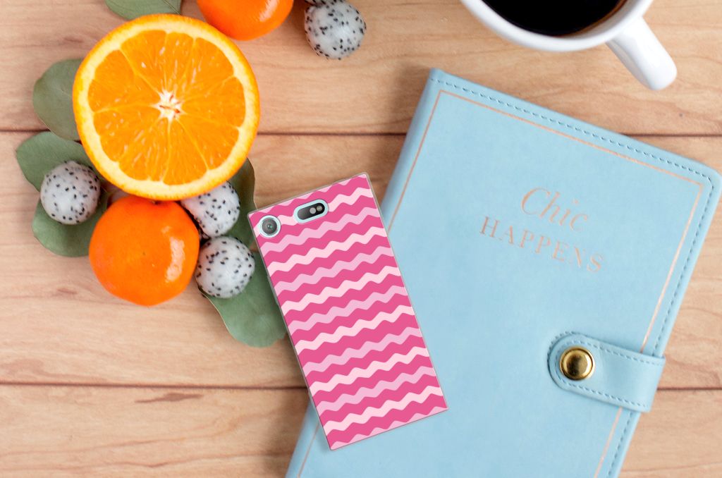 Sony Xperia XZ1 Compact TPU bumper Waves Pink
