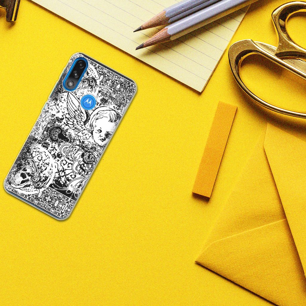 Silicone Back Case Motorola Moto E7/E7i Power Skulls Angel B2C Telecom