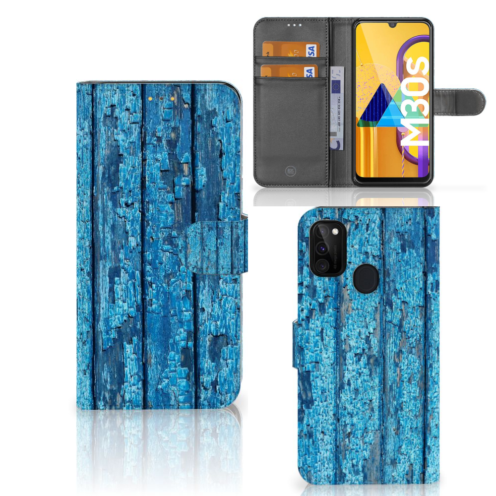Samsung Galaxy M21 | M30s Book Style Case Wood Blue