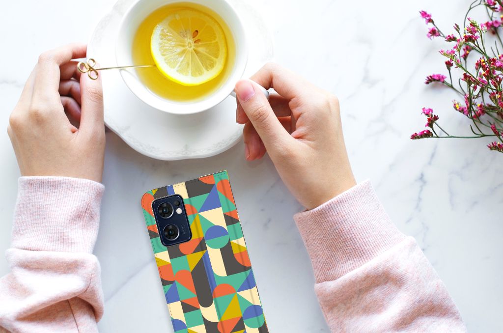 OPPO Find X5 Lite | Reno7 5G Hoesje met Magneet Funky Retro - B2C Telecom