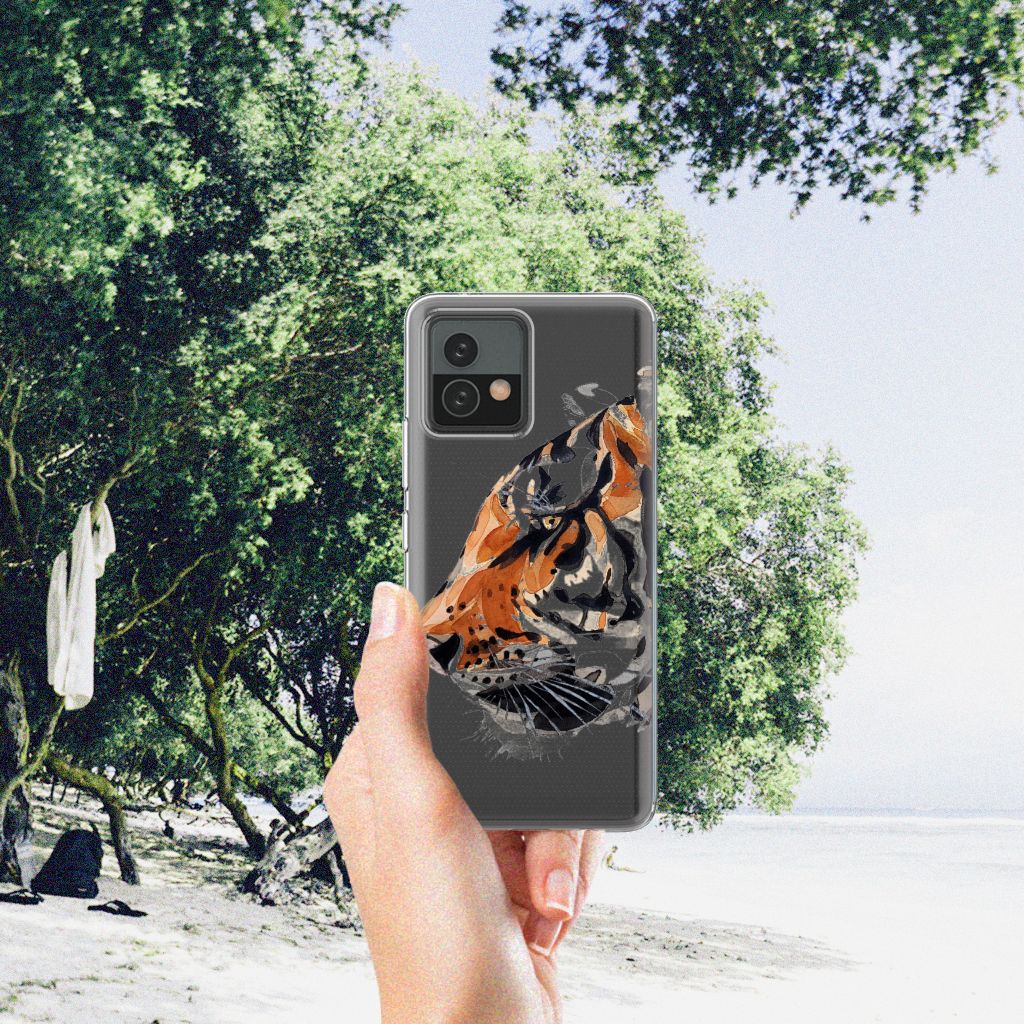 Hoesje maken Motorola Moto G72 Watercolor Tiger B2C Telecom