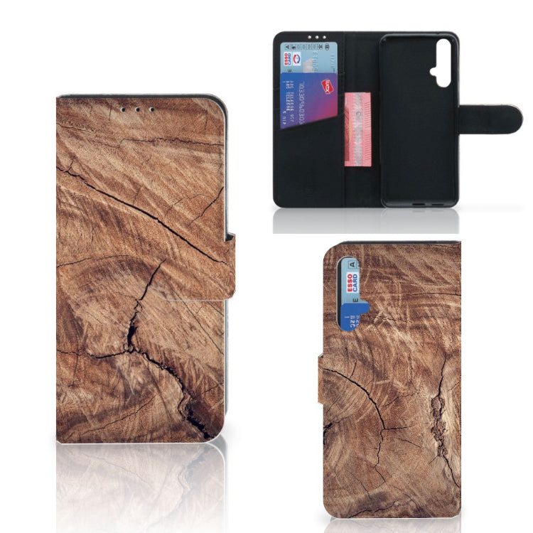 Honor 20 Book Style Case Tree Trunk
