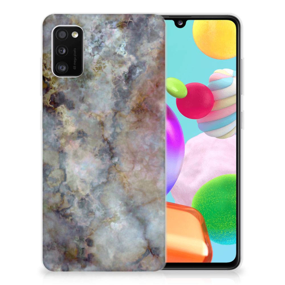 Samsung Galaxy A41 TPU Siliconen Hoesje Marmer Grijs B2C Telecom
