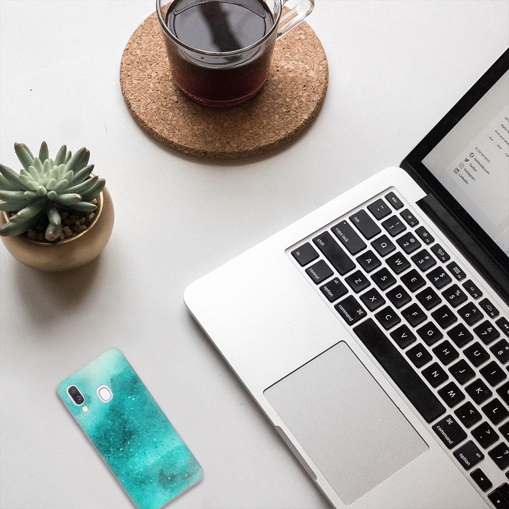 Hoesje maken Samsung Galaxy A40 Painting Blue