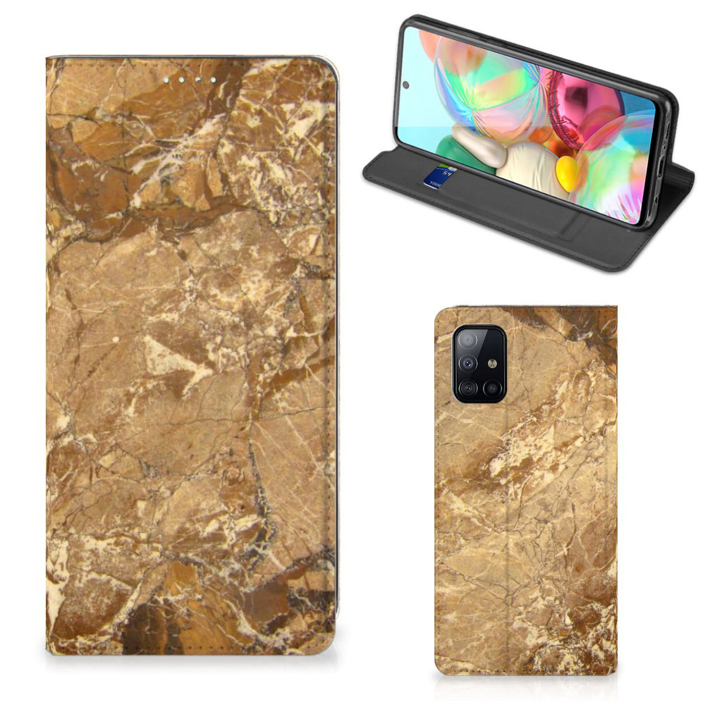 Samsung Galaxy A71 Standcase Marmer Creme