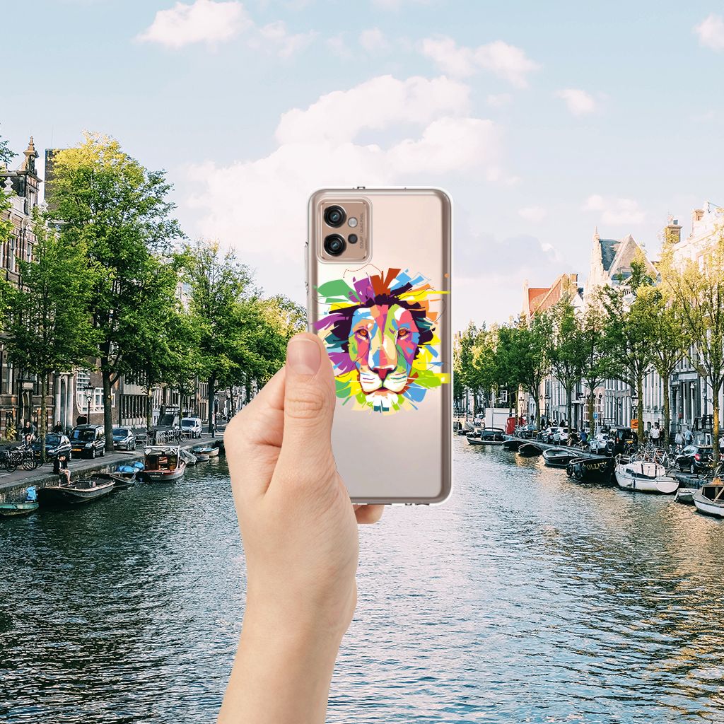 Motorola Moto G32 Telefoonhoesje met Naam Lion Color B2C Telecom