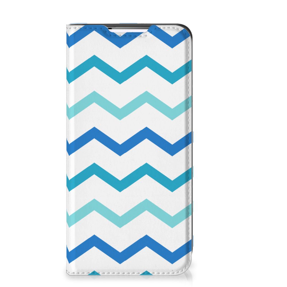 Samsung Galaxy S22 Hoesje met Magneet Zigzag Blauw - B2C Telecom