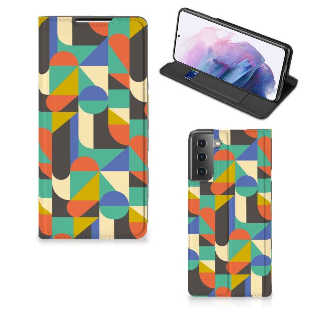 Samsung Galaxy S21 Plus Hoesje met Magneet Funky Retro - B2C Telecom