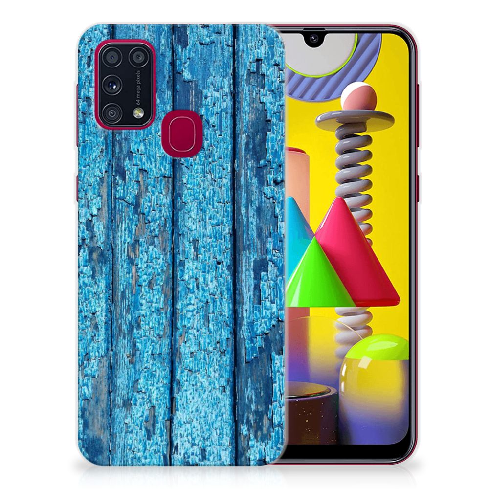 Samsung Galaxy M31 Bumper Hoesje Wood Blue B2C Telecom