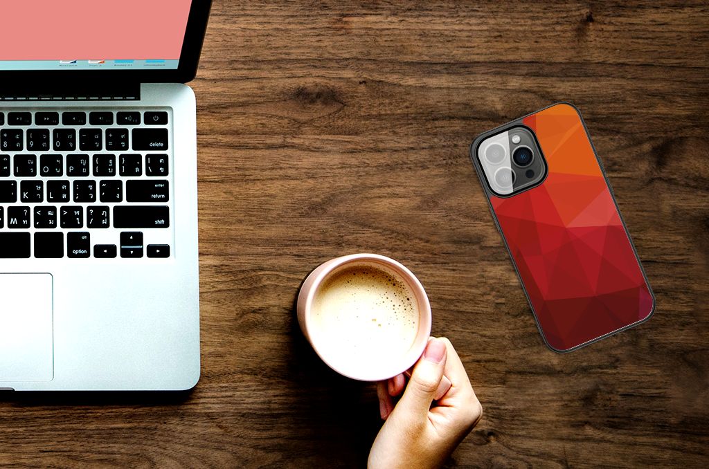 Backcover voor iPhone 13 Pro Max Polygon Red B2C Telecom