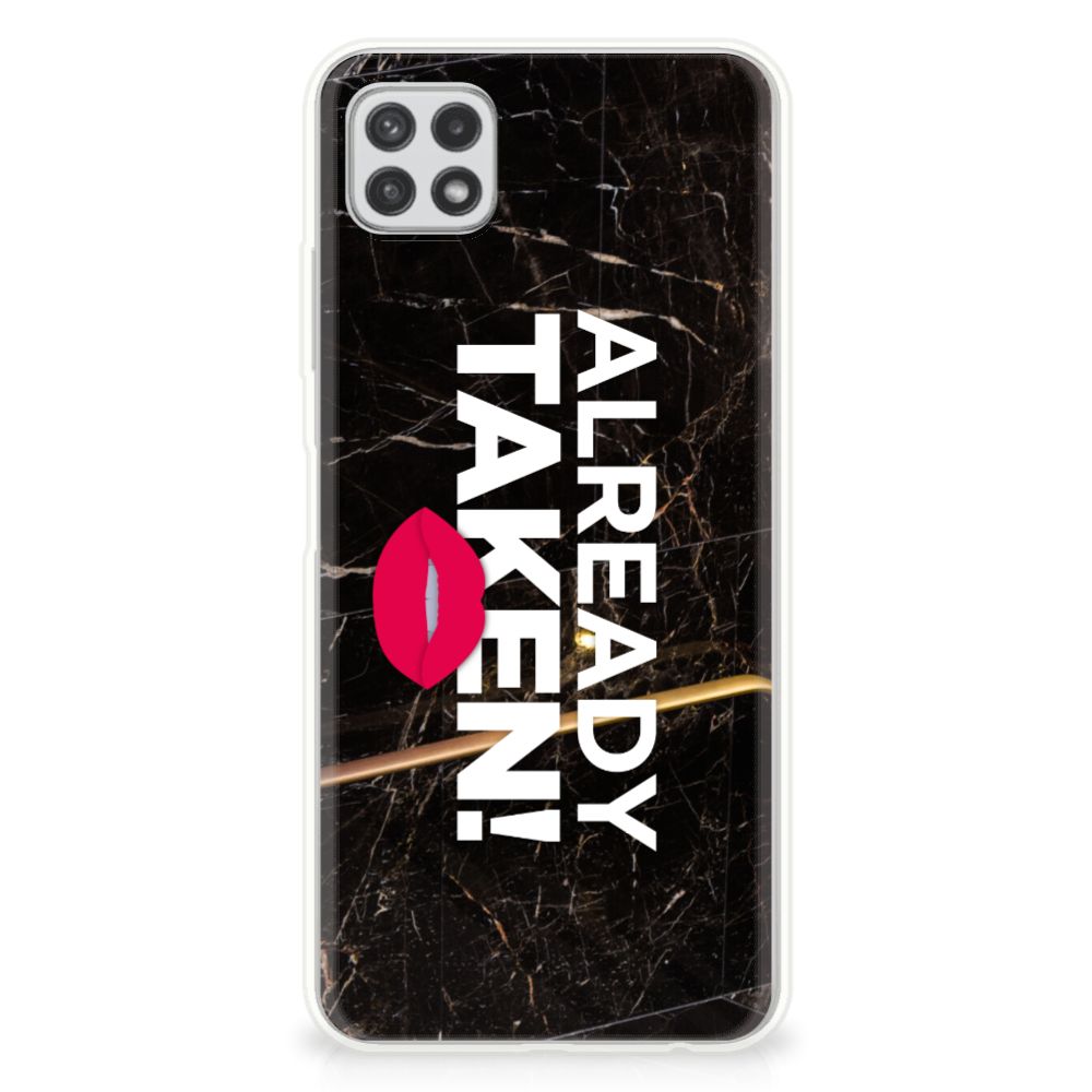 Samsung Galaxy A22 5G Siliconen hoesje met naam Already Taken Black B2C Telecom