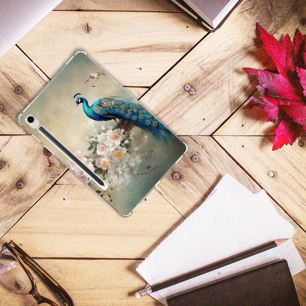 Back Case voor Samsung Galaxy Tab S9 Vintage Pauwen