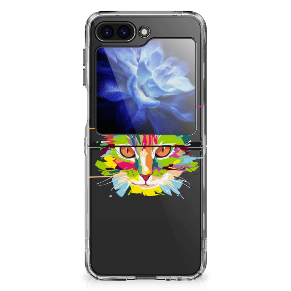 Samsung Galaxy Z Flip 6 Telefoonhoesje met Naam Cat Color