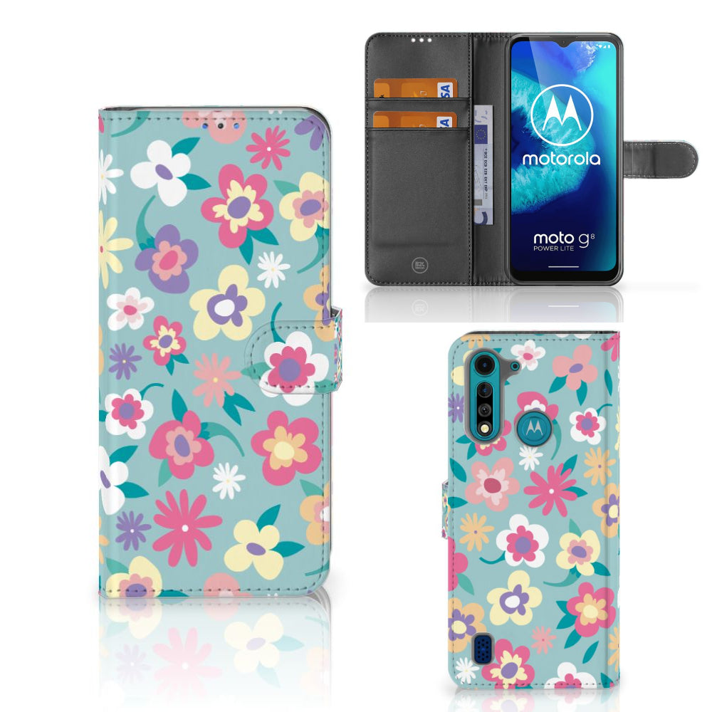 Motorola G8 Power Lite Hoesje Flower Power