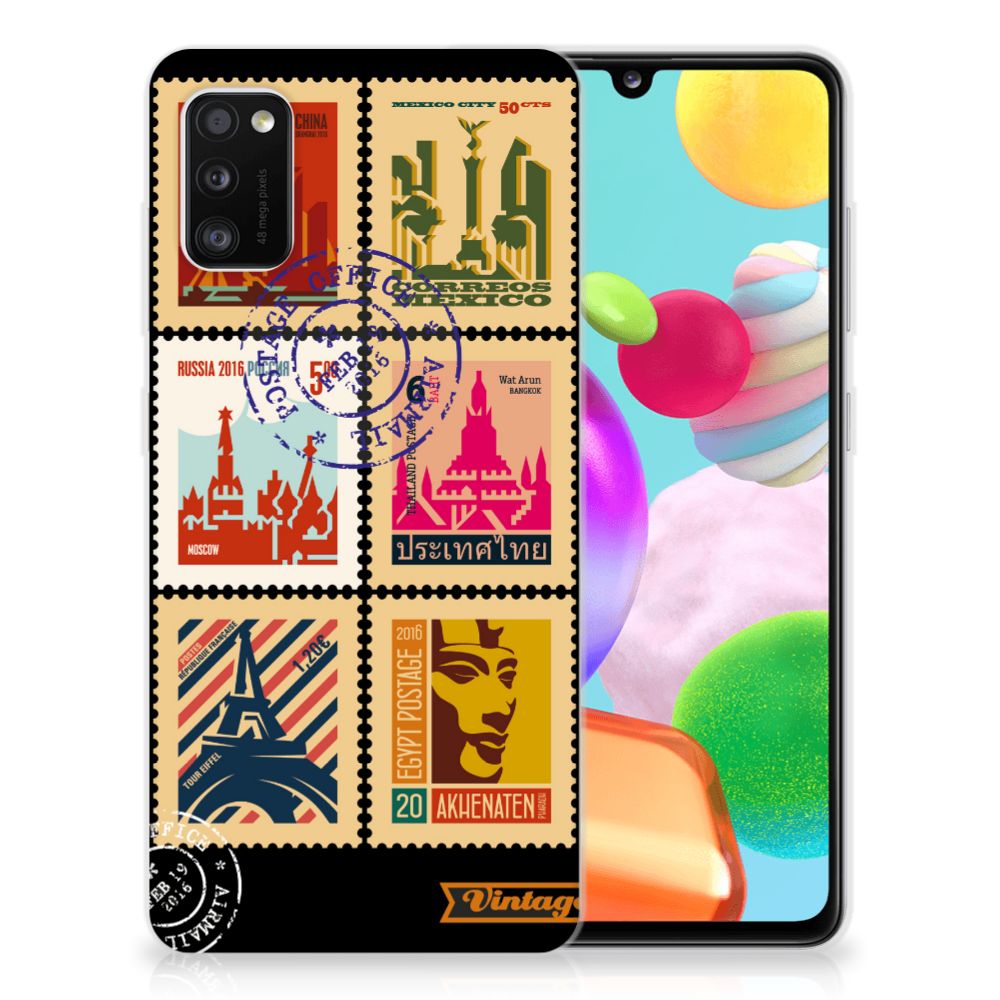 Samsung Galaxy A41 Siliconen Back Cover Postzegels B2C Telecom