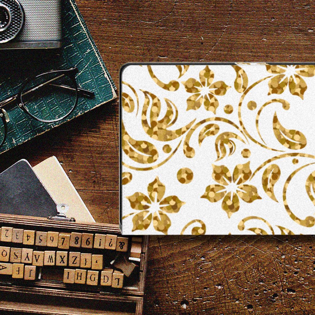 Samsung Galaxy Tab A8 2021/2022 Tablet Cover Gouden Bloemen