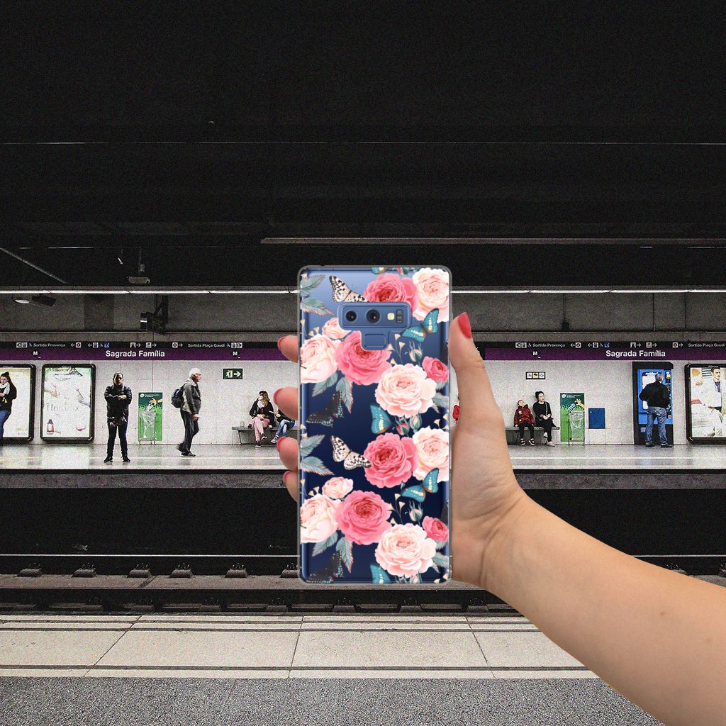 Samsung Galaxy Note 9 TPU Case Butterfly Roses