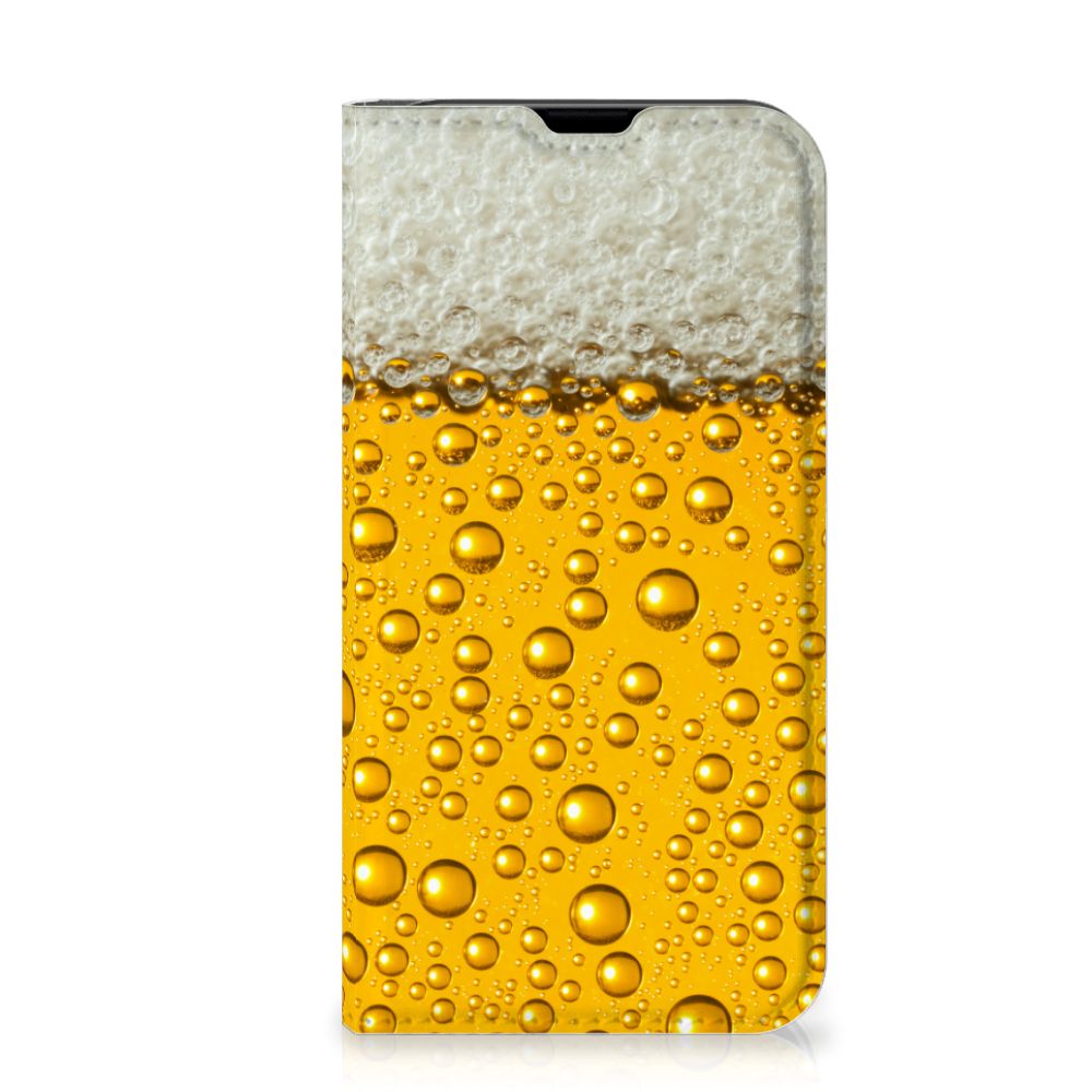 iPhone 13 Mini Flip Style Cover Bier met bierprint en bubbels, perfect voor de BourgondiÃĢrs đģ