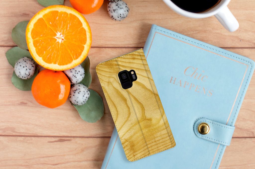 Samsung Galaxy S9 Book Wallet Case Licht Hout
