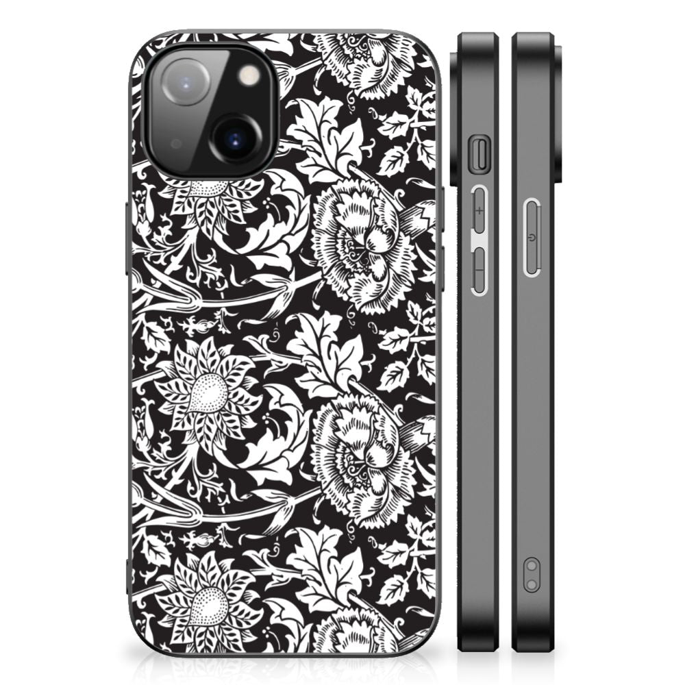 Apple iPhone 13/14 Bloemen Hoesje Black Flowers