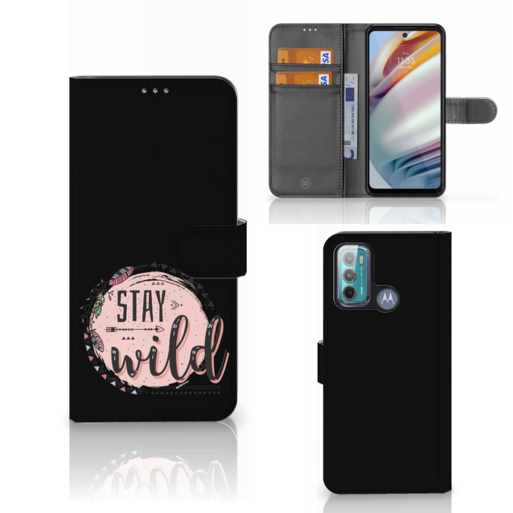 Motorola Moto G60 Leuk Hoesje Boho Stay Wild