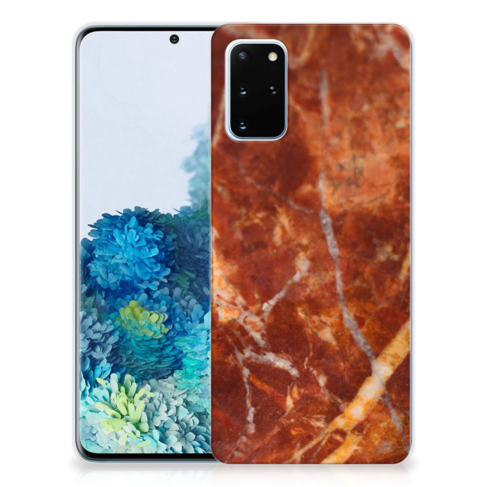 Samsung Galaxy S20 Plus TPU Siliconen Hoesje Marmer Bruin
