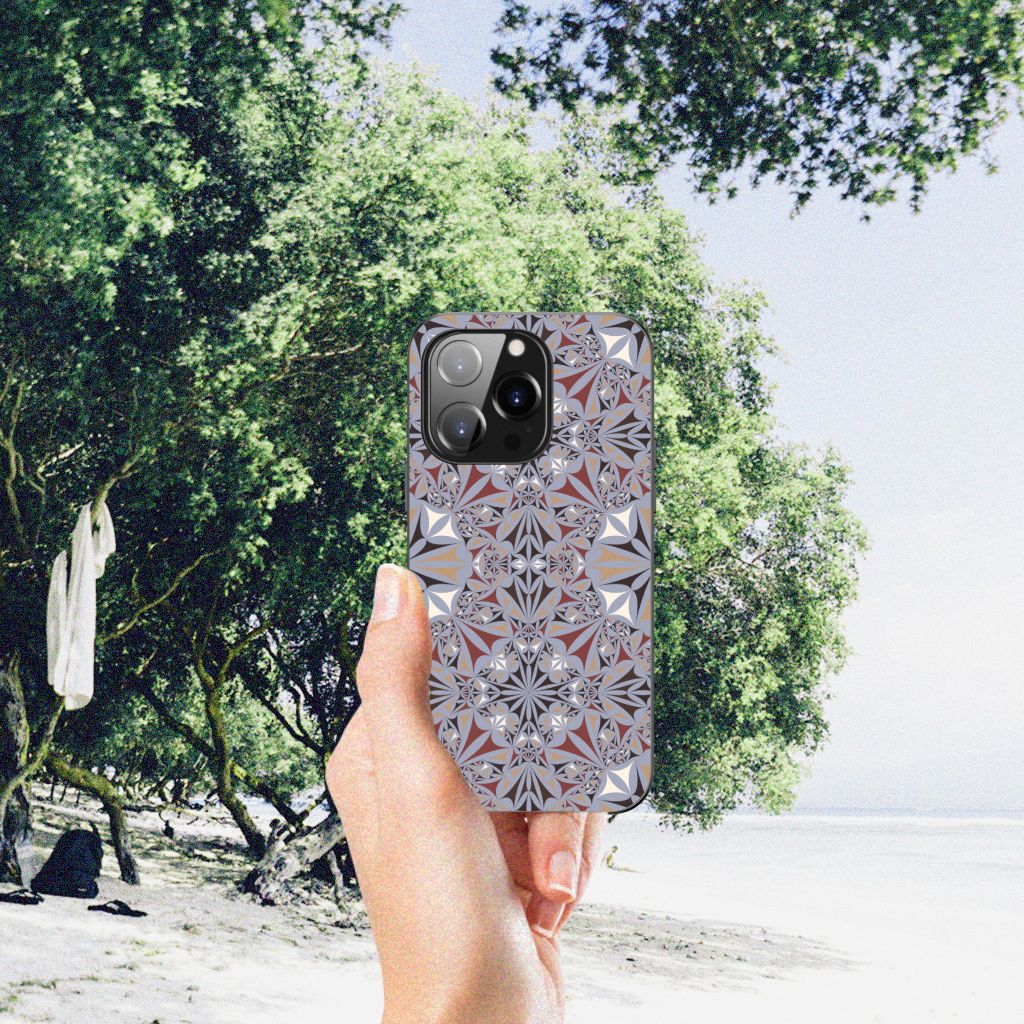 iPhone 14 Pro Marmeren Print Telefoonhoesje Flower Tiles B2C Telecom
