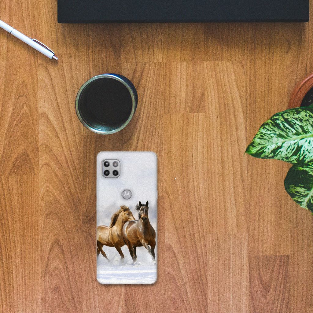 Motorola Moto G 5G TPU Hoesje Paarden B2C Telecom