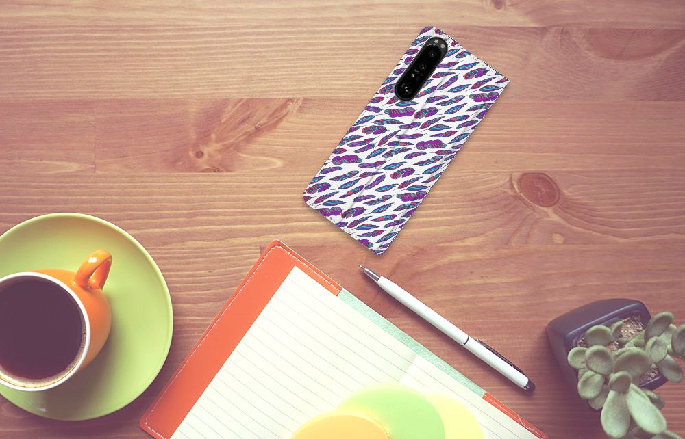 Sony Xperia 1 III Hoesje met Magneet Feathers Color - B2C Telecom