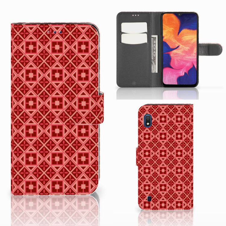 Samsung Galaxy A10 Telefoon Hoesje Batik Rood