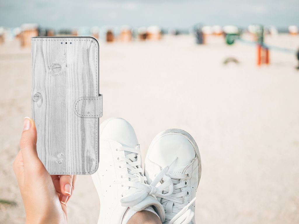 Samsung Galaxy A03s Book Style Case White Wood