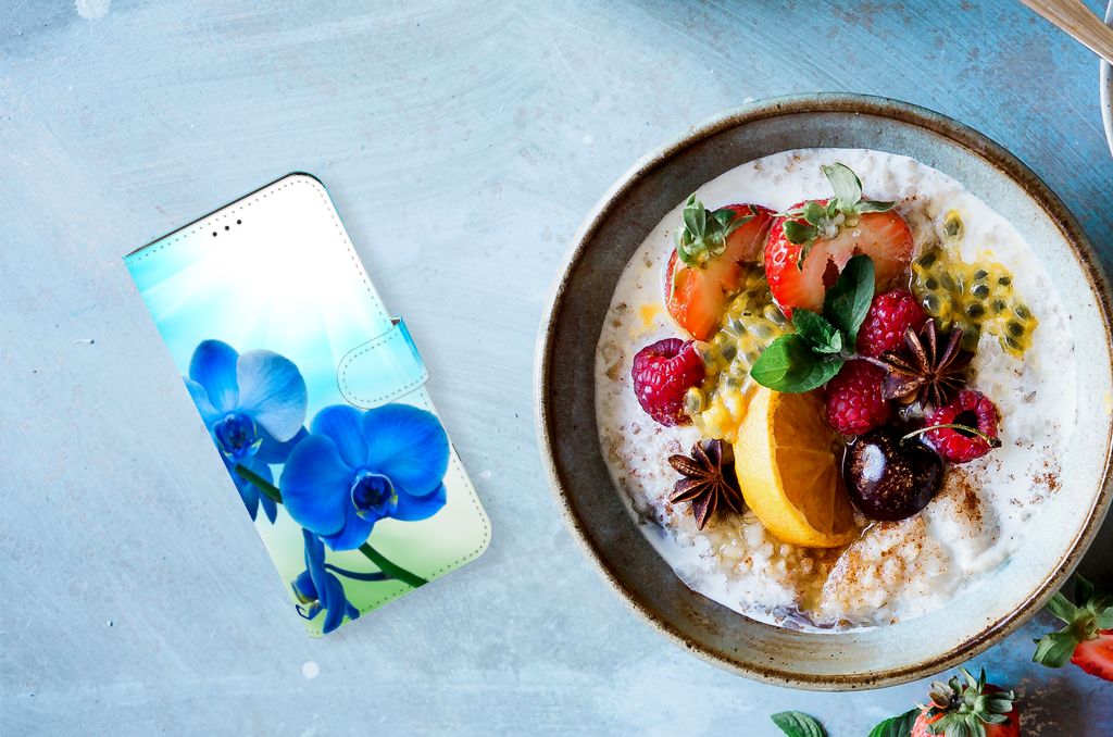 Samsung Galaxy Xcover 6 Pro Hoesje Orchidee Blauw - Cadeau voor je Moeder