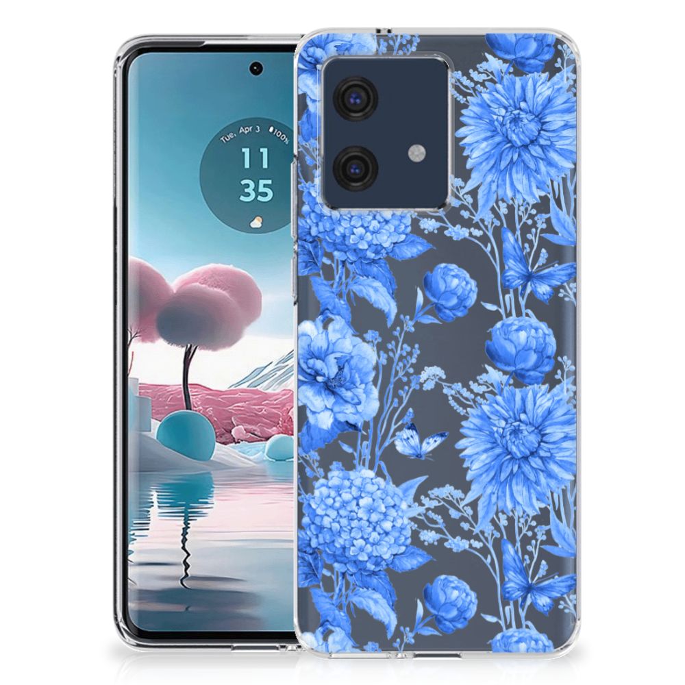 TPU Case voor Motorola Edge 40 Neo Flowers Blue